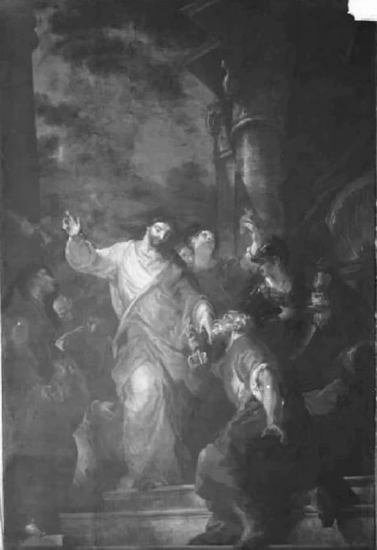 La consegna delle chiavi a S. Pietro - Giuseppe Bazzani, Goito, Basilica della Madonna della Salute in S. Pietro Apostolo